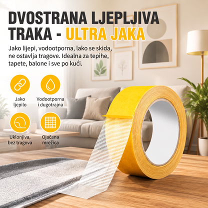 🌈🌈PKNEW® Otporna obostrana traka 👑 snažno ljepilo, vodootporna i uklonjiva, ne ostavlja tragove, idealna za tepihe, tapete, balone i kućnu upotrebu 💎