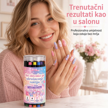 POSLJEDNJI DAN · 50% POPUSTA 🌈 Set od 24 dvostrane olovke za crtanje po noktima 💎