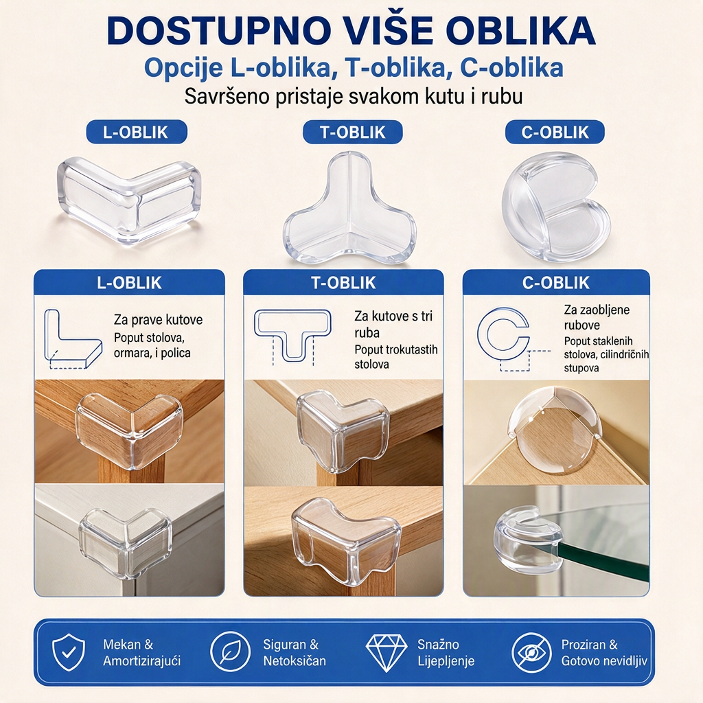 🔥🔥Prozirni štitnici kutova za djecu💥 – Otporni na udarce i gotovo nevidljivi👶