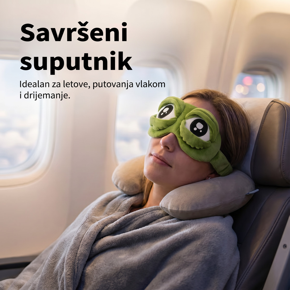 🔥 Zadnji dan – 49% popusta 🎁 2026 3D maska za spavanje u obliku žabe 🐸 Mekana i udobna