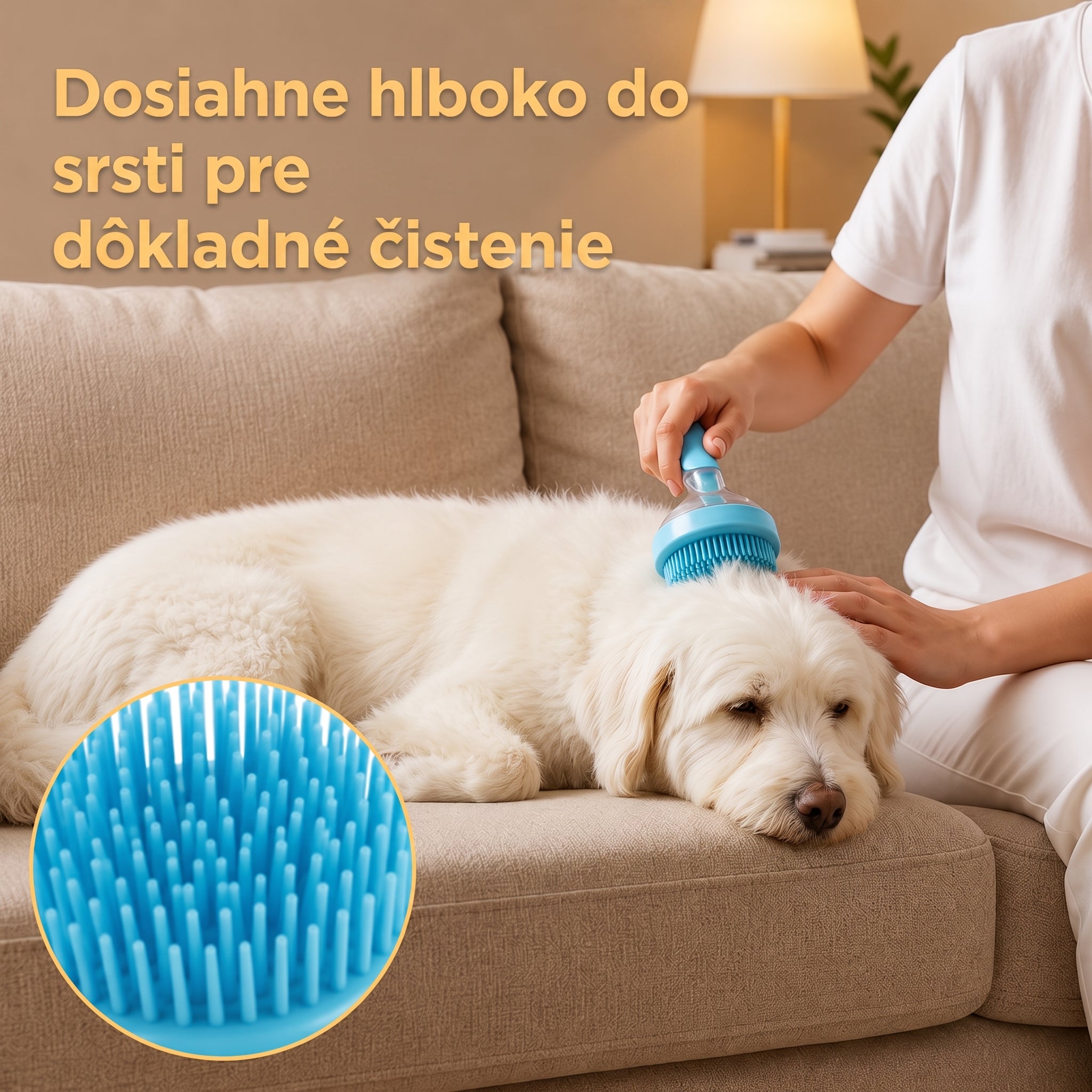PKNEW® 🐕 Kúpacia kefa 2v1 s dávkovačom šampónu – Mäkká silikónová kefa na starostlivosť o srsť psov a mačiek 💎