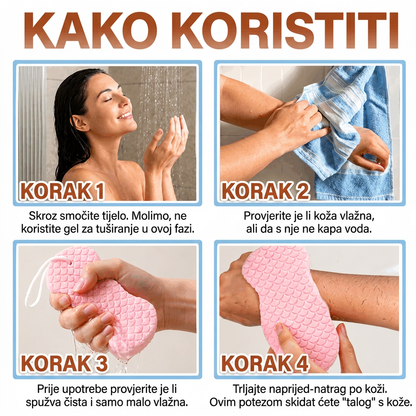 🔥🔥Vitalisys® Magična spužva za kupanje i piling – Ultra meki i bezbolni odstranjivač mrtve kože i čistač tijela za djecu, odrasle i starije osobe💥
