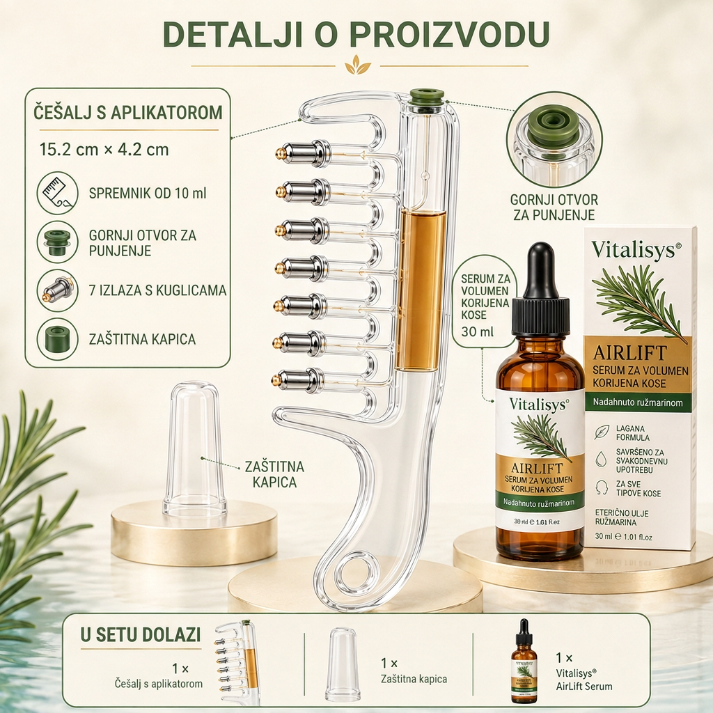 🌈🌈Vitalisys® AirLift Duo – Precizan češalj za volumen korijena i lagani serum za kosu 👸🌟