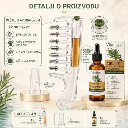 🌈🌈Vitalisys® AirLift Duo – Precizan češalj za volumen korijena i lagani serum za kosu 👸🌟