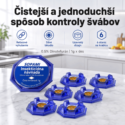 PKNEW® 🪳 Inteligentná nástrahová stanica proti švábom s reťazovým účinkom 🛡️ – zasiahne aj skryté ohniská, pomáha zlikvidovať celú kolóniu a chráni domácnosť až 2 roky 💎