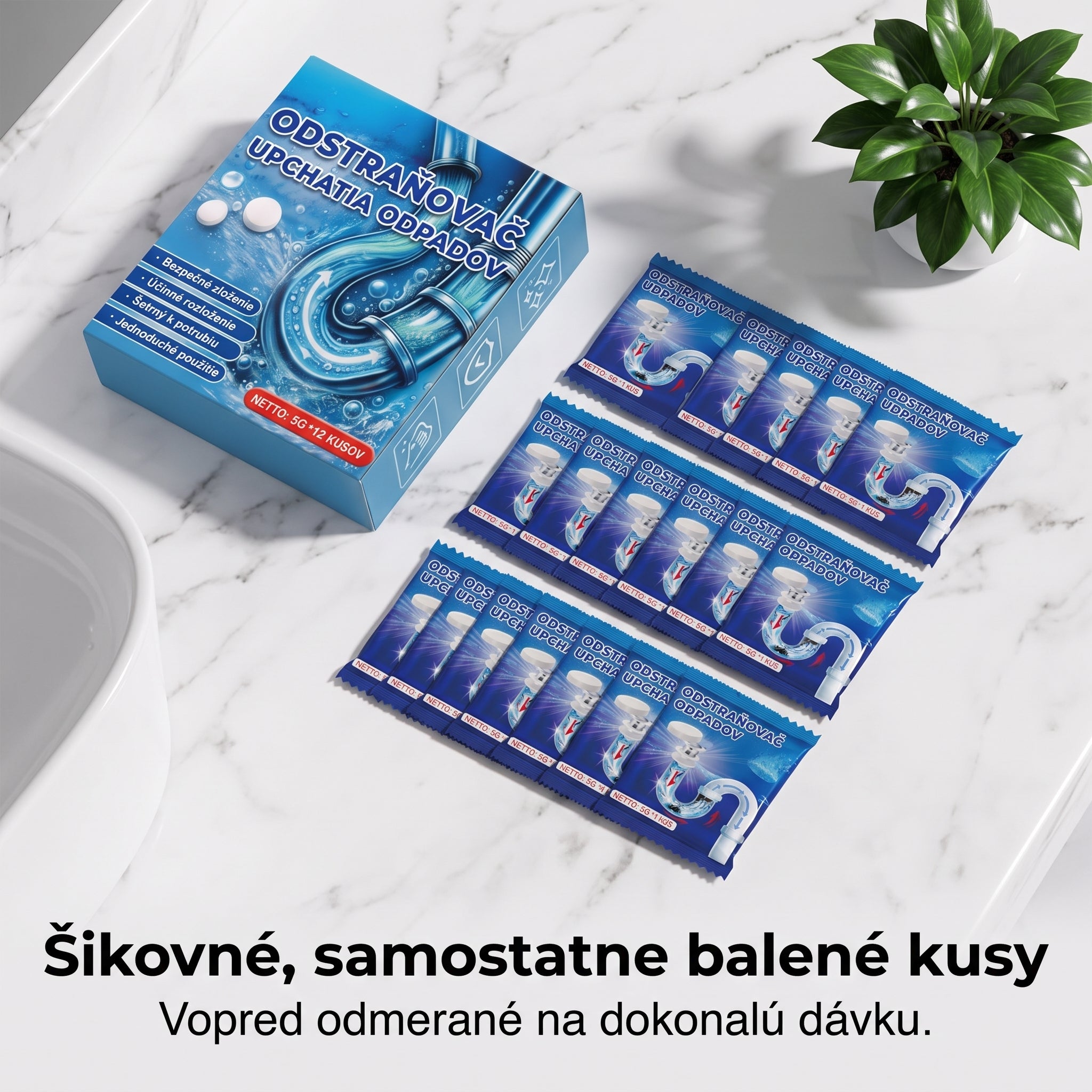 𝐏𝐊𝐍𝐄𝐖® Šumivé tablety na čistenie a spriechodnenie odtokov | Jednoducho odstraňujú vlasy, mastnotu a zvyšky mydla 💎