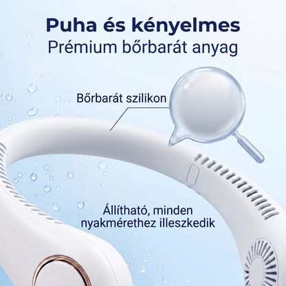 PKNEW® Hordozható nyakventilátor, lapátnélküli viselhető személyi ventilátor, kéz nélküli hűtés kültéri használatra és irodába 💎