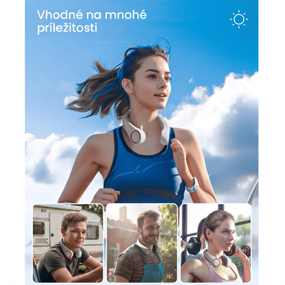 🔥🔥 PKNEW® Prenosný ventilátor na krk, nositeľný osobný ventilátor bez lopatiek, chladenie bez rúk do exteriéru a kancelárie