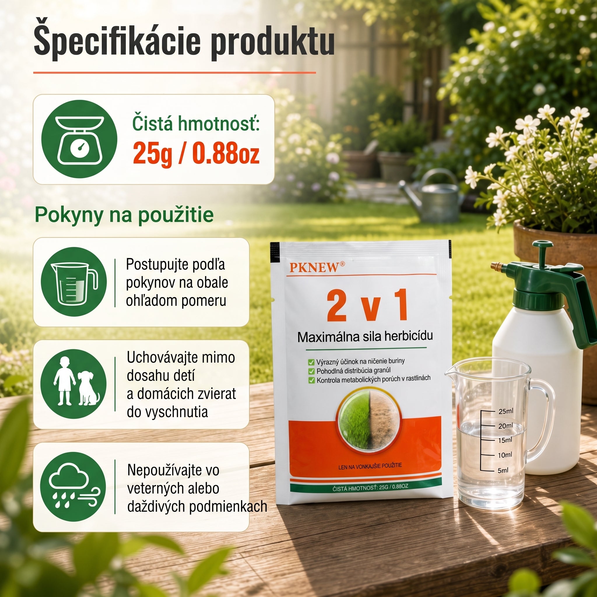 PKNEW® Granulovaný prípravok proti burine 2 v 1 Max Power 👑 – viditeľný účinok už za 6 hodín, ľahké rozmiešanie vo vode a cielené použitie na škáry, chodníky, ploty aj štrkové plochy 💎
