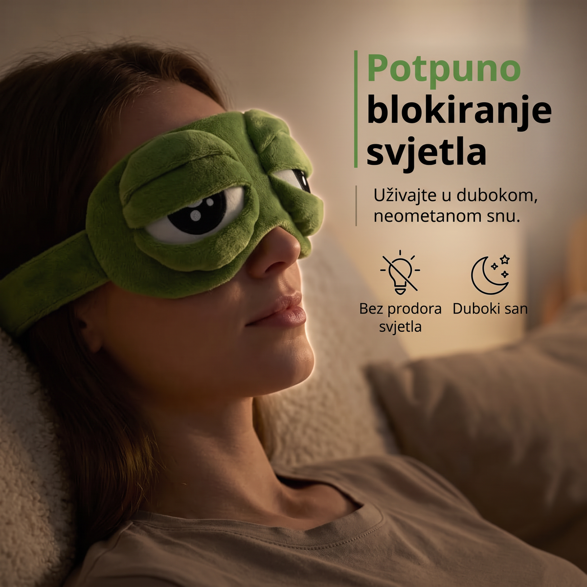 🔥 Zadnji dan – 49% popusta 🎁 2026 3D maska za spavanje u obliku žabe 🐸 Mekana i udobna