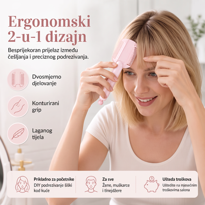 🔥🔥Zaboravite na posjete frizerskim salonima ✂️ Češalj za šišanje i stanjivanje kose sa 4 stupnja – jednostavno oblikovanje šiški, stanjivanje i uređivanje kose kod kuće 👸