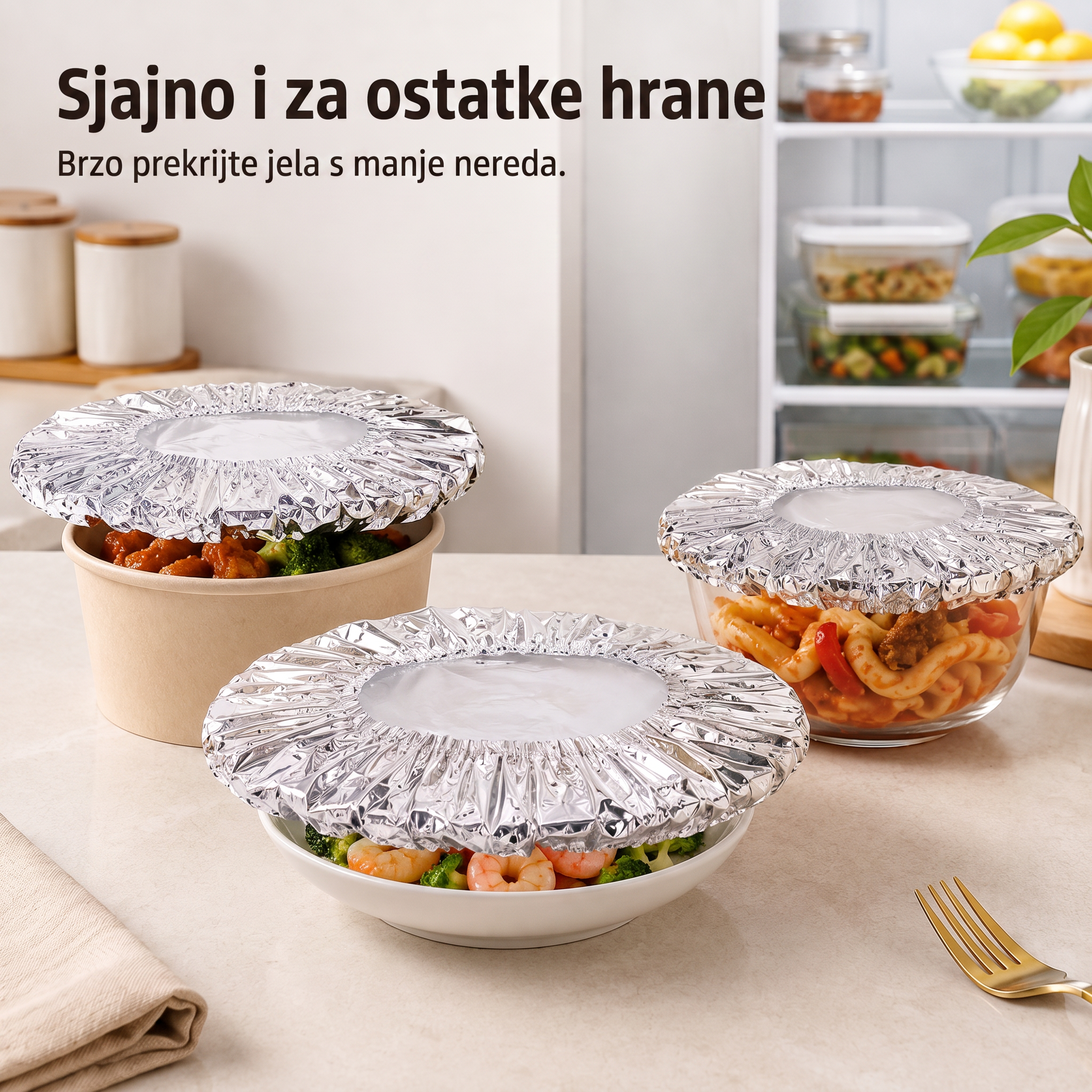 🔥🔥 PKNEW® Sklopivi poklopac za hranu od aluminijske folije | Održava hranu toplom, svježom i zaštićenom od vinskih mušica 💖