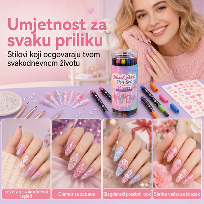 POSLJEDNJI DAN · 50% POPUSTA 🌈 Set od 24 dvostrane olovke za crtanje po noktima 💎