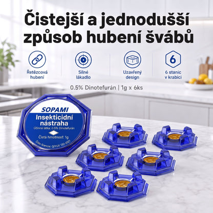 PKNEW® 🪳 Inteligentná nástrahová stanica proti švábom s reťazovým účinkom 🛡️ – zasiahne aj skryté ohniská, pomáha zlikvidovať celú kolóniu a chráni domácnosť až 2 roky 💎
