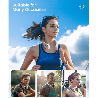 PKNEW®Portable Neck Fan, Bladeless Wearable Personal Fan, Hands-Free Cooling for Outdoor & Office