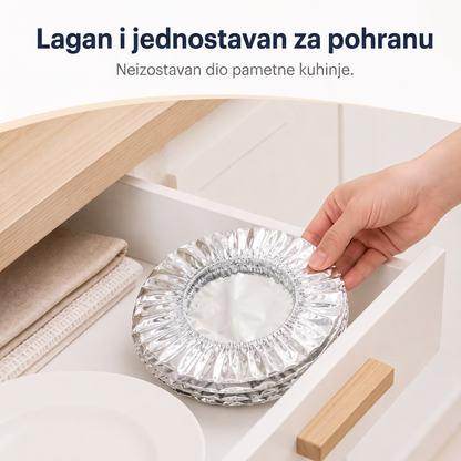 🔥🔥 PKNEW® Sklopivi poklopac za hranu od aluminijske folije | Održava hranu toplom, svježom i zaštićenom od vinskih mušica 💖