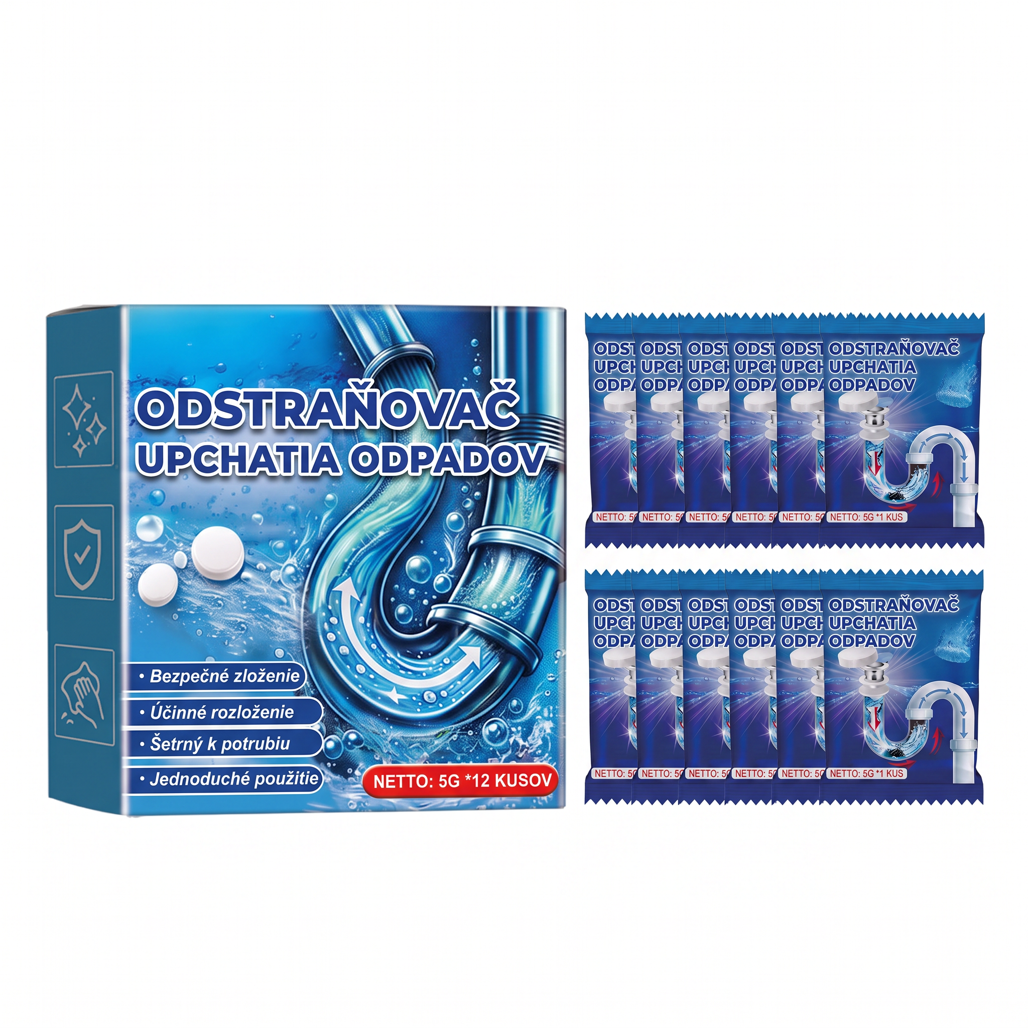 𝐏𝐊𝐍𝐄𝐖® Šumivé tablety na čistenie a spriechodnenie odtokov | Jednoducho odstraňujú vlasy, mastnotu a zvyšky mydla 💎