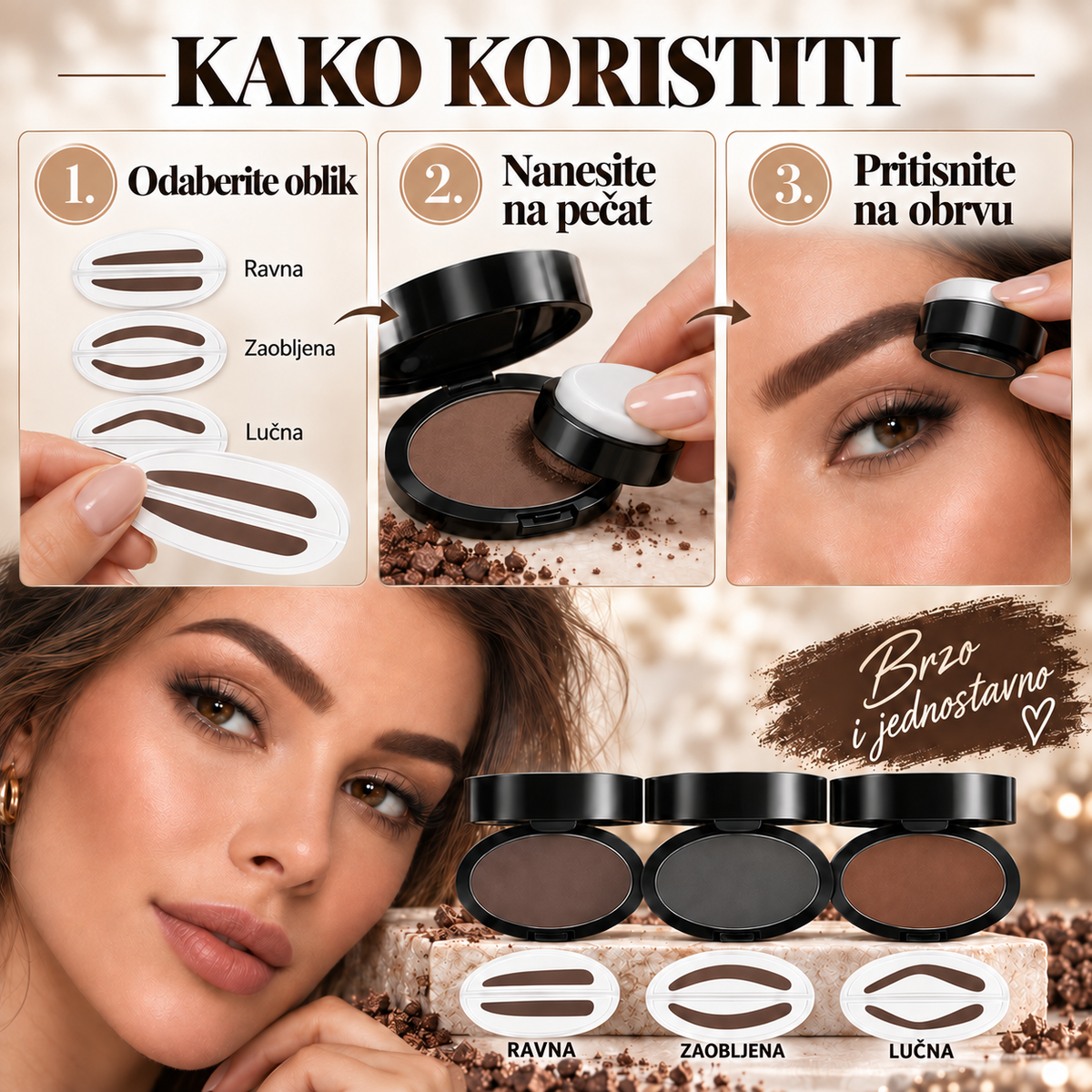 🔥🔥 2026 HIT AKCIJA 💞🖊️ Pečat za obrve s puderom i četkicom – samo pritisnite i savršene obrve u nekoliko sekundi. Vodootporno, postojano do 24 sata 💄🌸