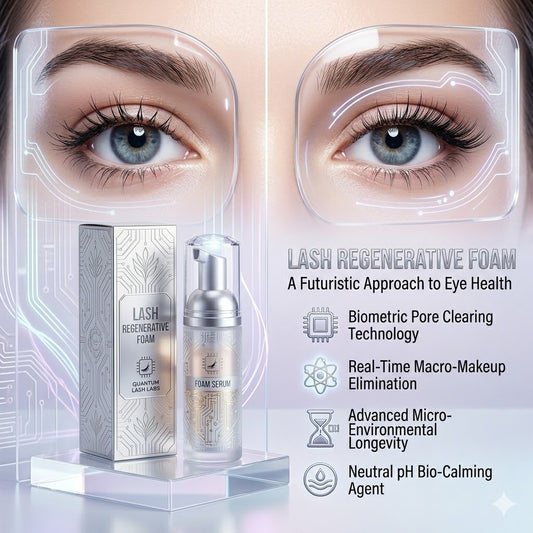 Deep Cleansing Eyelash Foam Shampoo: 100ml Lash Cleanser & Makeup Remover for Eyelid Extensions | Includes Wand & Brush