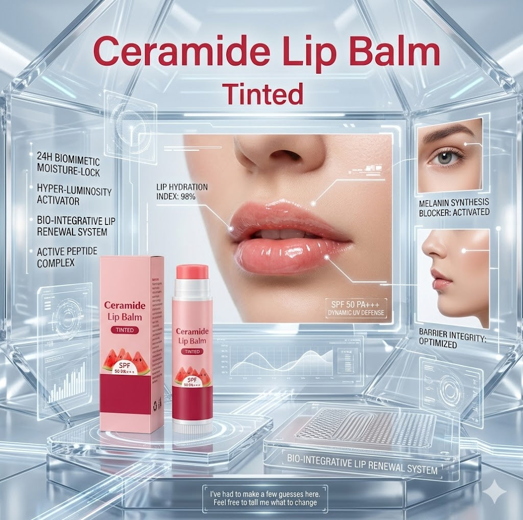 Intensive Ceramide Lip Balm for Dark Lips - Moisturizing & Melanin Lightening Lip Treatment for Dry Chapped Lips