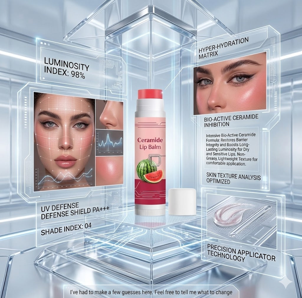 Intensive Ceramide Lip Balm for Dark Lips - Moisturizing & Melanin Lightening Lip Treatment for Dry Chapped Lips