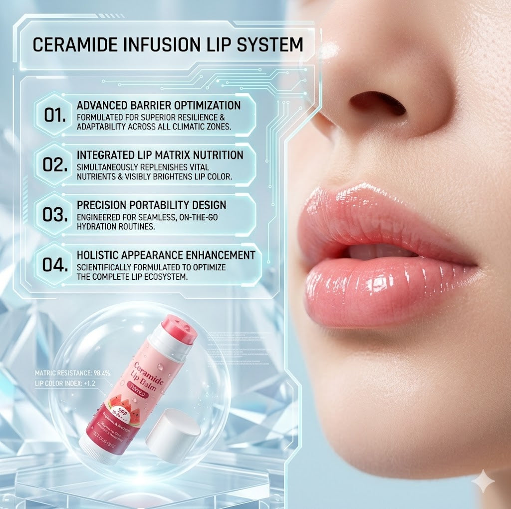 Intensive Ceramide Lip Balm for Dark Lips - Moisturizing & Melanin Lightening Lip Treatment for Dry Chapped Lips