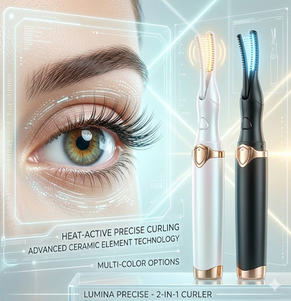 Natural Curling Heated Eyelash Curler for All Lash Types - 3 Temperature Control & Rechargable