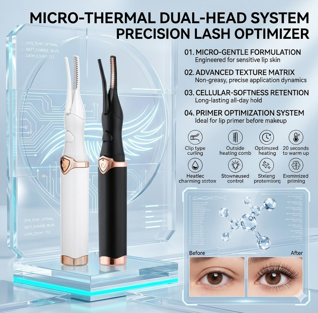 Natural Curling Heated Eyelash Curler for All Lash Types - 3 Temperature Control & Rechargable