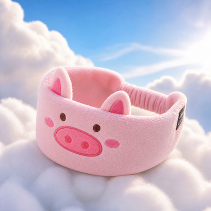 Blueshot® 🍈Kids Bluetooth Headband Headphones, 🦉 Soft Fleece Sleep & Travel Earphones, Volume-Limited Wireless Audio, Washable Animal Headband for Toddlers & Kids