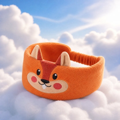 Blueshot® 🍈Kids Bluetooth Headband Headphones, 🦉 Soft Fleece Sleep & Travel Earphones, Volume-Limited Wireless Audio, Washable Animal Headband for Toddlers & Kids
