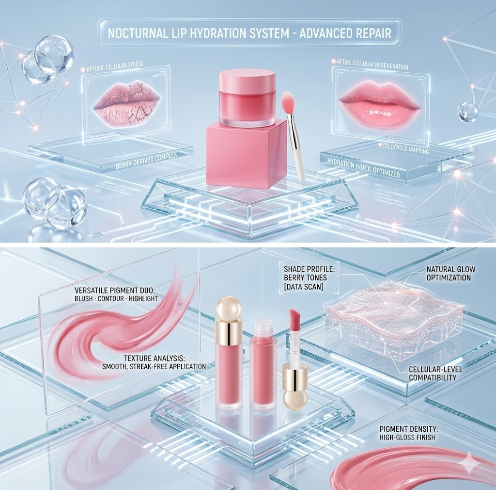 Versatile Liquid Glow Luminizer for Face & Body: Lightweight Liquid Blush & Contour Set - High-Shine Dewy Finish for a Healthy Natural Glow