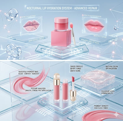Versatile Liquid Glow Luminizer for Face & Body: Lightweight Liquid Blush & Contour Set - High-Shine Dewy Finish for a Healthy Natural Glow