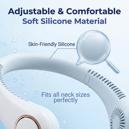 PKNEW®Portable Neck Fan, Bladeless Wearable Personal Fan, Hands-Free Cooling for Outdoor & Office