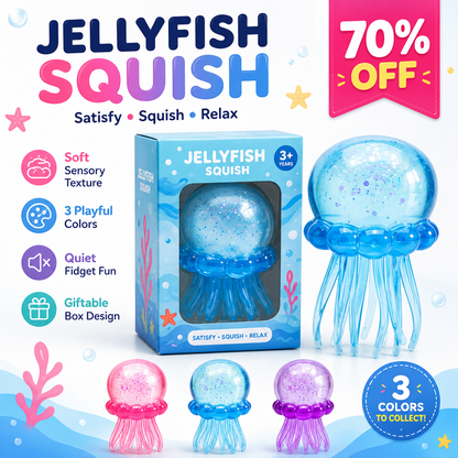 Newyuo Squish - Soft Gel Filled Sensory Squeeze Toy, Stretchy Elastic Squishy Stress Relief Ball, Calming Anxiety Reducing Hand Fidget