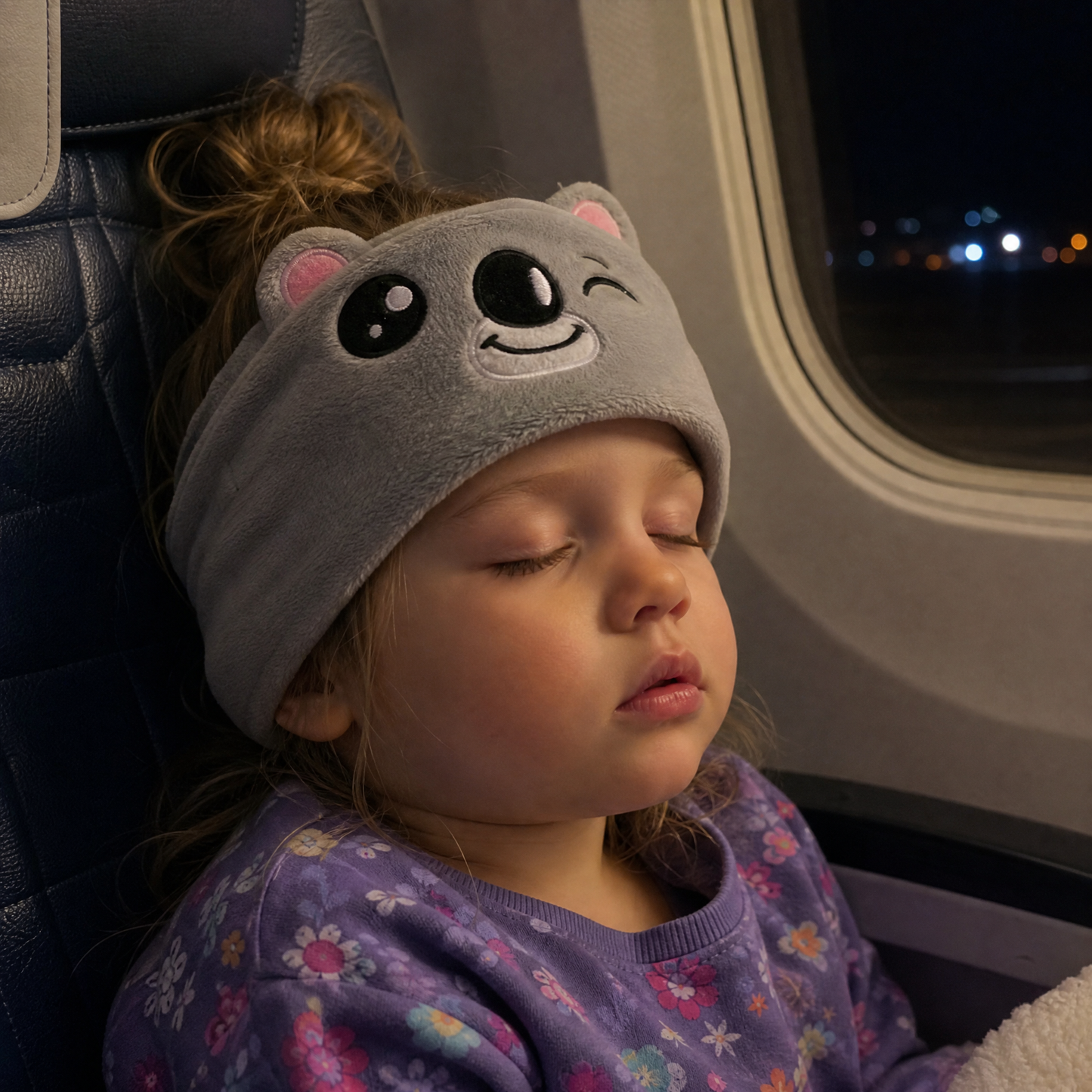 Blueshot® 🍈Kids Bluetooth Headband Headphones, 🦉 Soft Fleece Sleep & Travel Earphones, Volume-Limited Wireless Audio, Washable Animal Headband for Toddlers & Kids