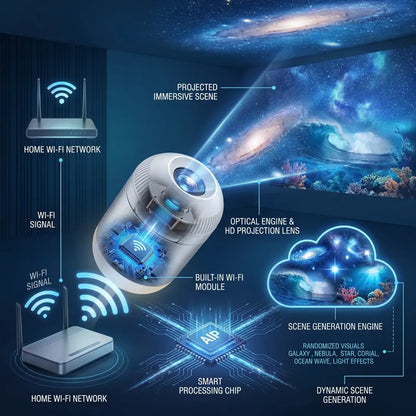 🎁 30% OFF! 🎁 PKNEW® NEXT-GEN SMART PROJECTION HD Smart Dynamic 5D Holographic Night Light Projector