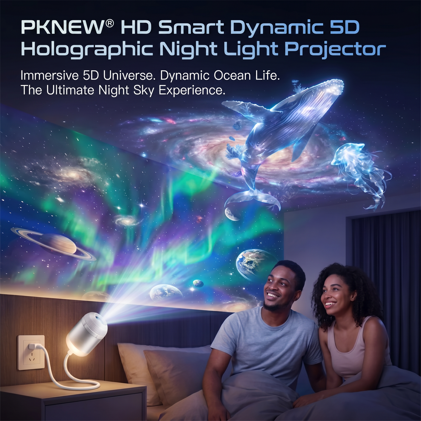 🎁 30% OFF! 🎁 PKNEW® NEXT-GEN SMART PROJECTION HD Smart Dynamic 5D Holographic Night Light Projector